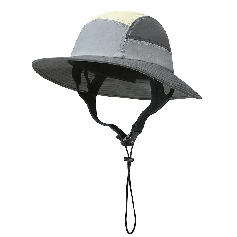 Custom Quick-Dry UPF Protected Surf Bucket Hat Waterproof Nylon Sun Fishing Bucket Hat with Strap for Outdoor Sports