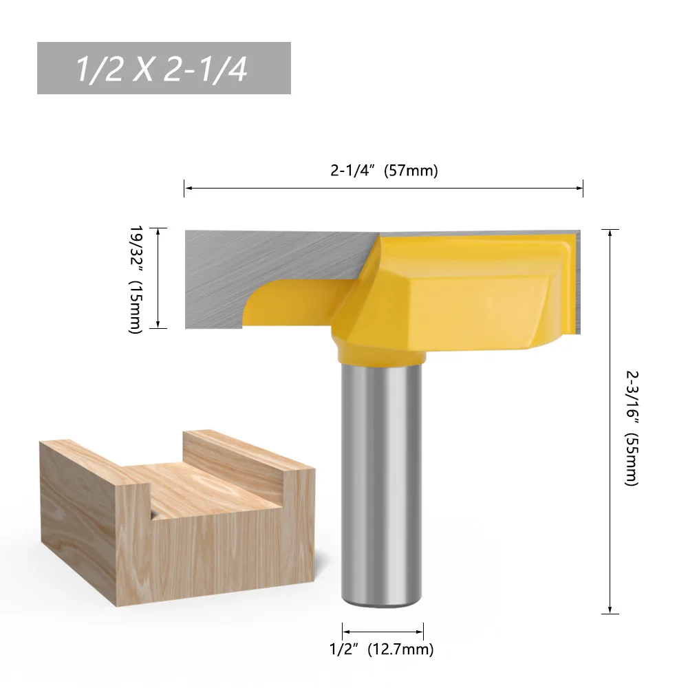 1/2mm /12mm /8mm shank Clear Bottom Cutting Angle Large Diameter Woodworking Router Bits