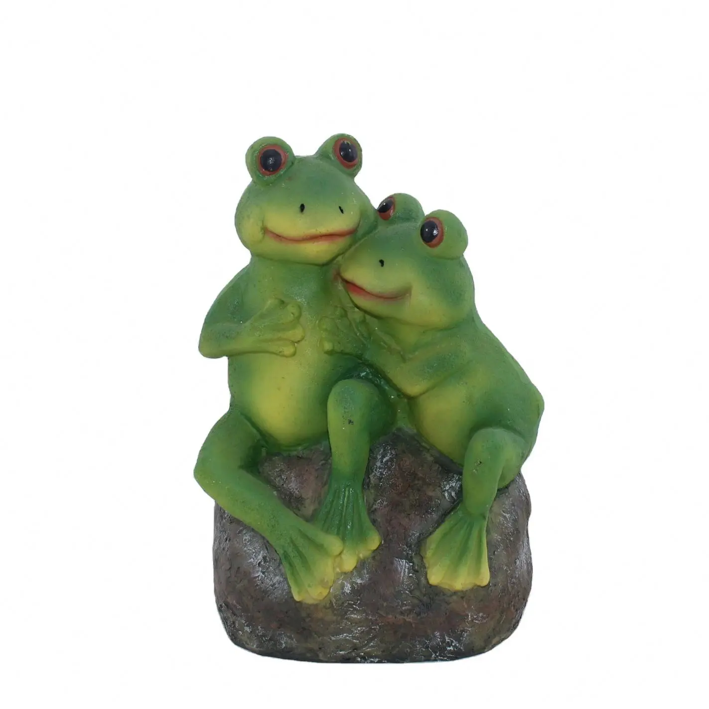 custom design resin frogs sitting on stone crafts garden animal sculpture garden decoration outdoor