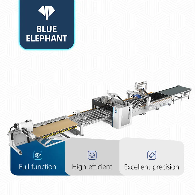 Буровая и режущая производственная линия с синим слоном станок ЧПУ для Изготовления Кухонных шкафов в Америке США