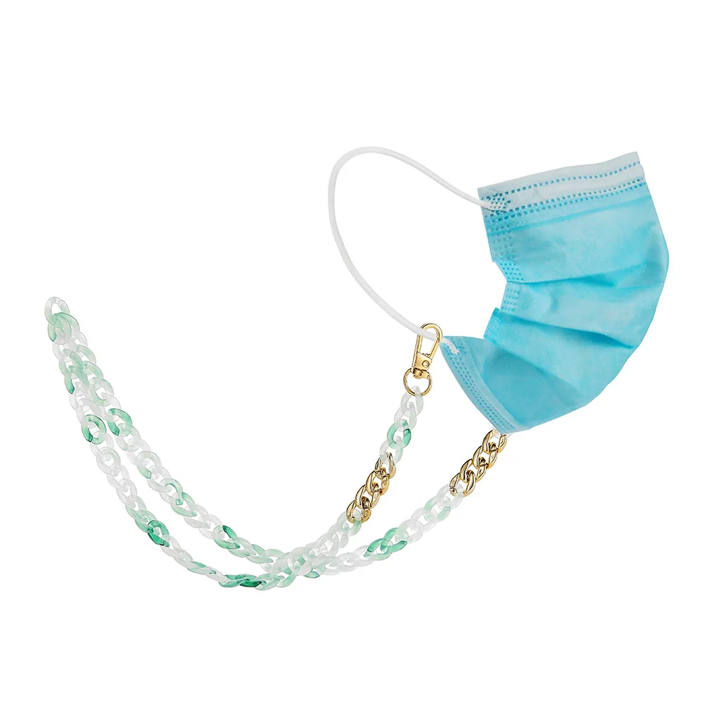 Новинка 2021 акриловые пластмассовые шнуры для глаз прозрачная цепочка из Нефритовой кислоты и смолы маски
