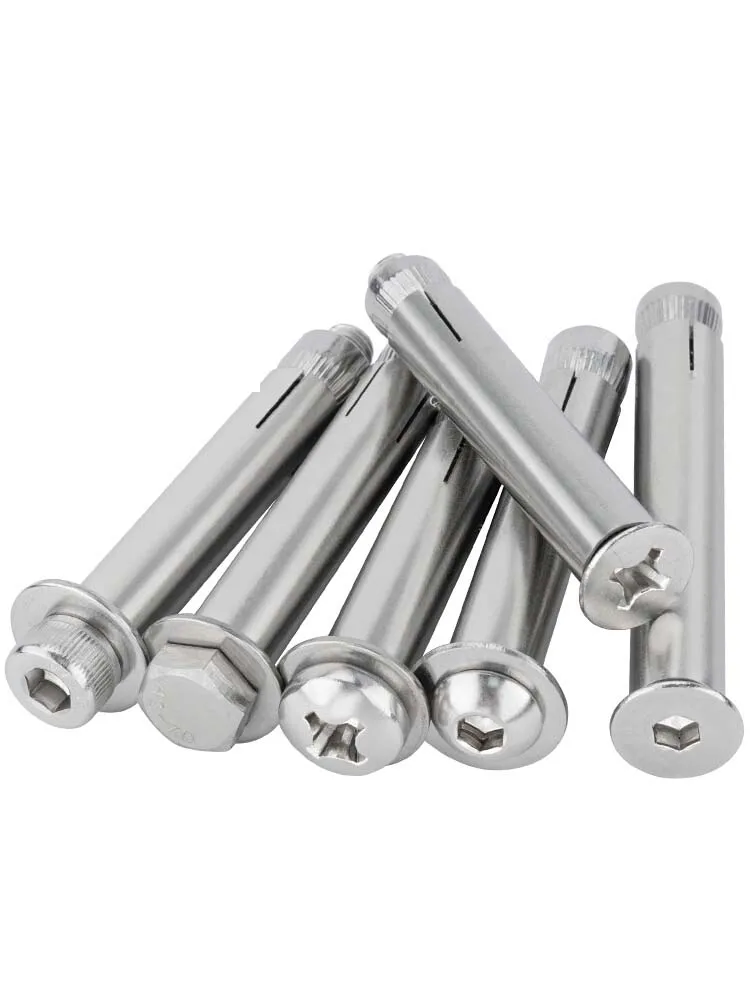 304/316/201Stainless Steel Expansion Screw, Flat Head, Inner Expansion, Outer Hexagon, Extended Expansion Bolt Countersunk Head