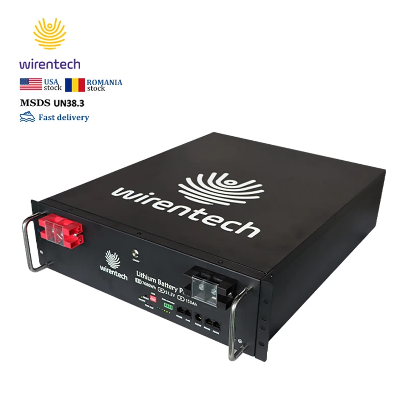 51.2V 150Ah Lithium Battery Telecom Power System Backup Telecom Tower Batteries Solar System 7.6KW 15KW Rack Energy for Telecom