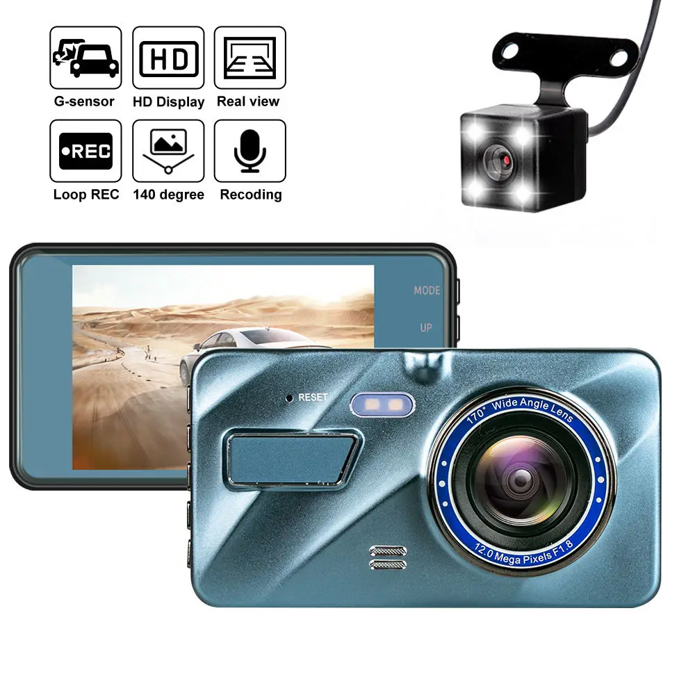 bird view car camera 4.0 inch 1080P dual lens black box for car dash cam with night vision