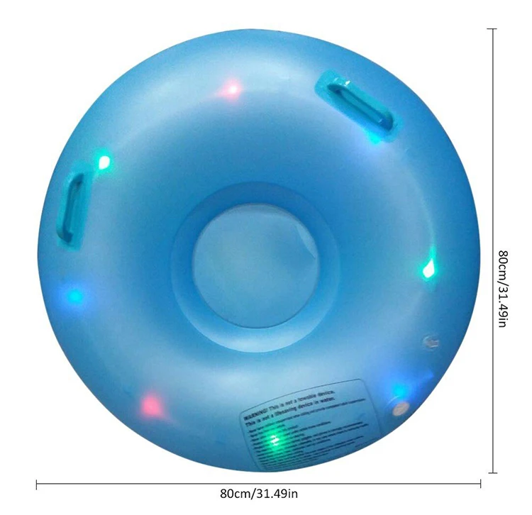 durable PVC inflatable snow tube and slider with LED for winter snow sports