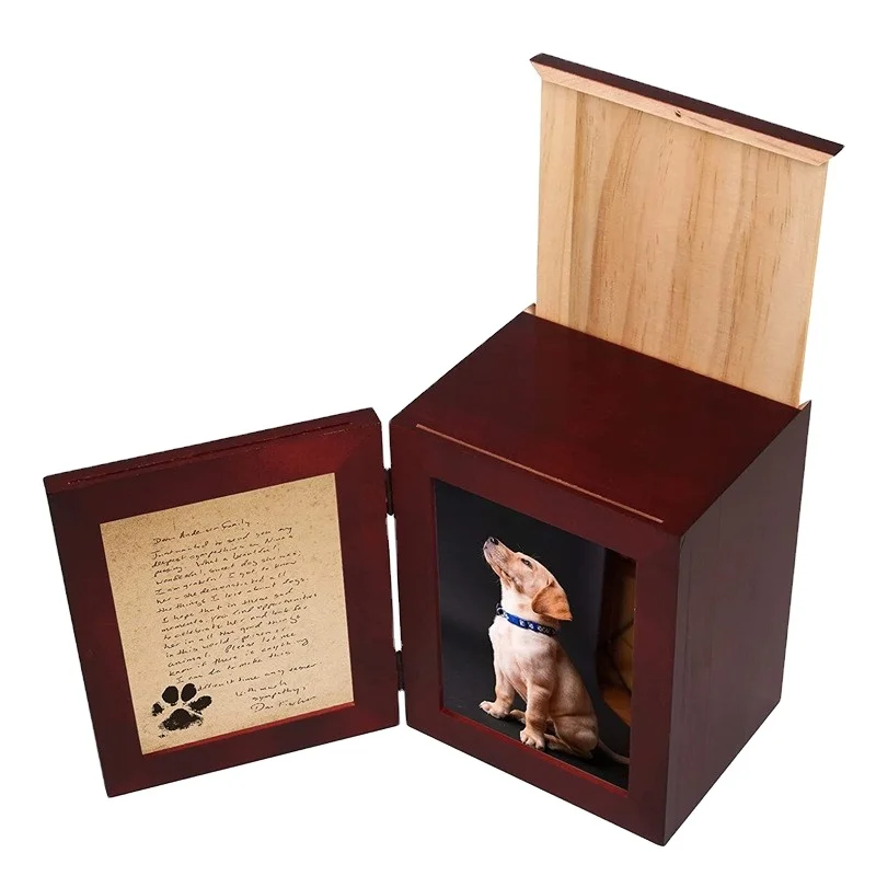 Funeral Supplies Coffin Storage Box  Pet Memorial Animal Wooden  for Ashes Pet Caskets & Urns Customized Color
