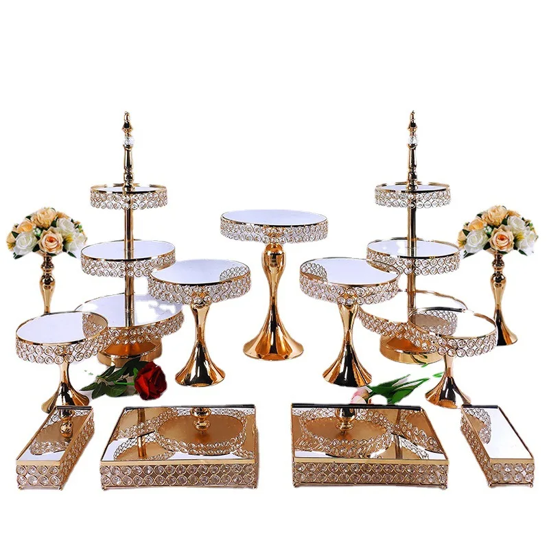 Spot supply popular crystal dessert display table hotel grocery store presentation gateau wedding tray cookware tool cakes stand