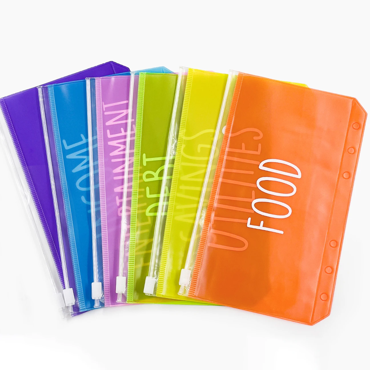 Цветные водонепроницаемые ПВХ 6 отверстий A6, конверты для наличных, карман для блокнота, папка, свободный лист, органайзер для денег