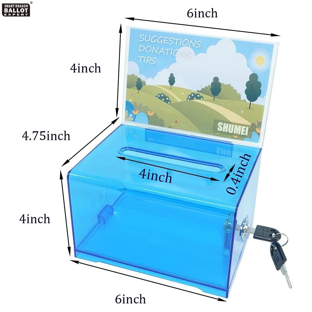 Donation Boxes Charity Voting Box Transparent Plastic Election Ballot Box