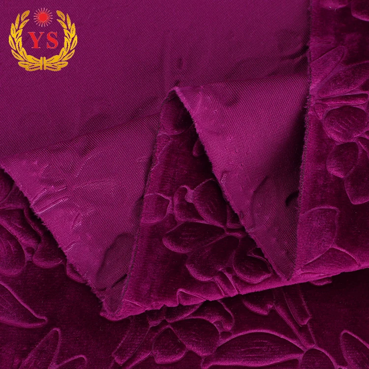 
New Design Custom Printing Embossed Velvet Fabric solid velour fabric 