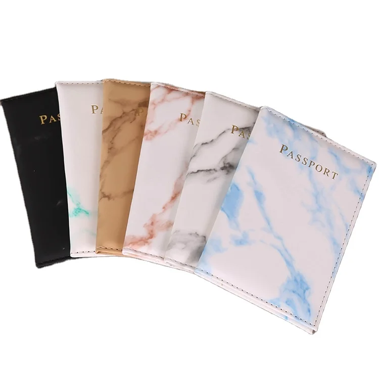 Custom  Pu Leather Simple Style Travel Passport Wallets Passport Holder  Women Mens Slim Business Passport Cover Protector Purse
