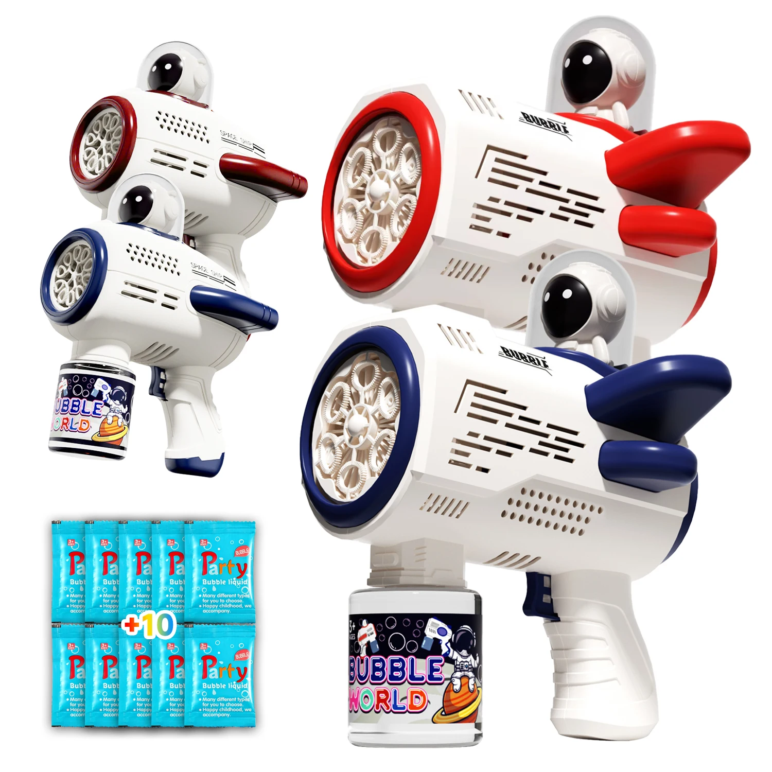 Kids Space Bubble Gun Machine with LED Light Automatic Bubble Blower Toy Unisex ABS Gua Outdoor Toys Bubble Blowe Set Funny Easy