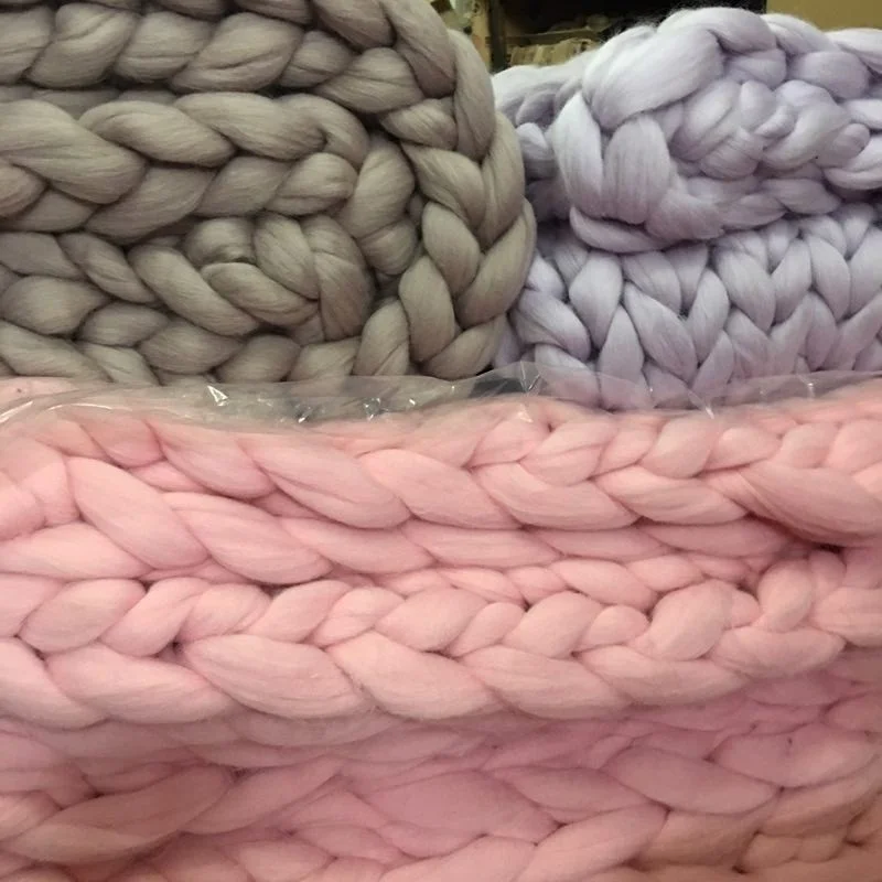 Wholesale Australian chunky merino wool blanket 120*150cm from China Suppliers