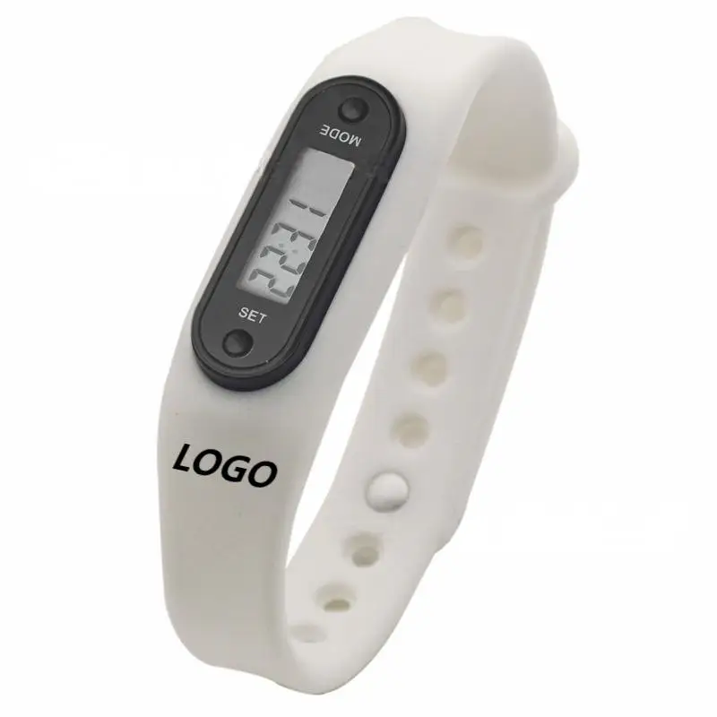 Customized Logo Waterproof LCD silicone 2D 3D Pedometer Bracelet Calorie Running Watch LED Electronic Wristband Pedometer Watch