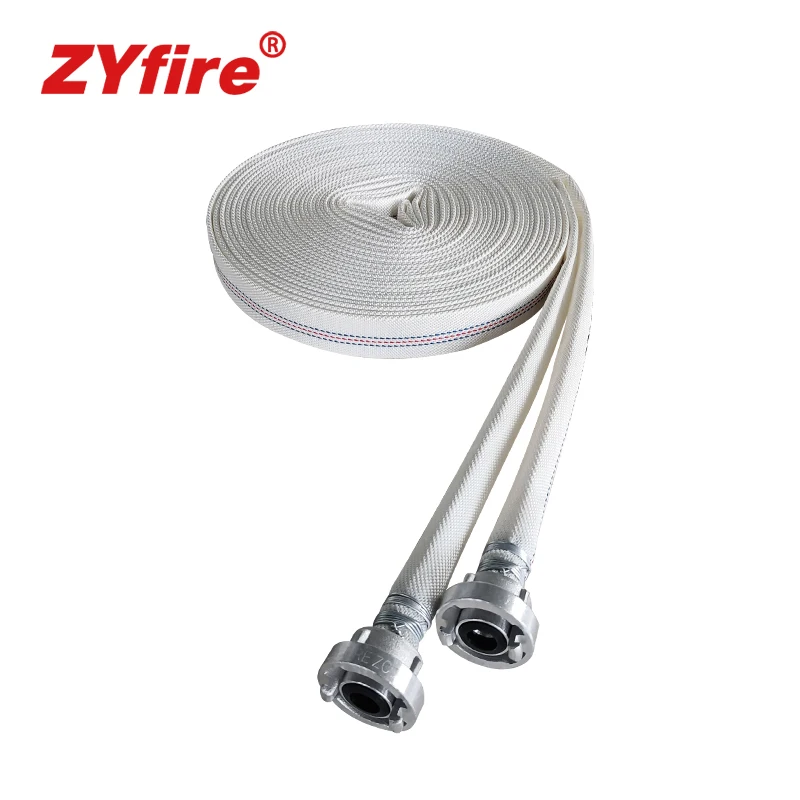 ZYfire 2-4 inch white durable layflat FM approval UL listed water deliver fire EPDM hose for industrial fire fighting