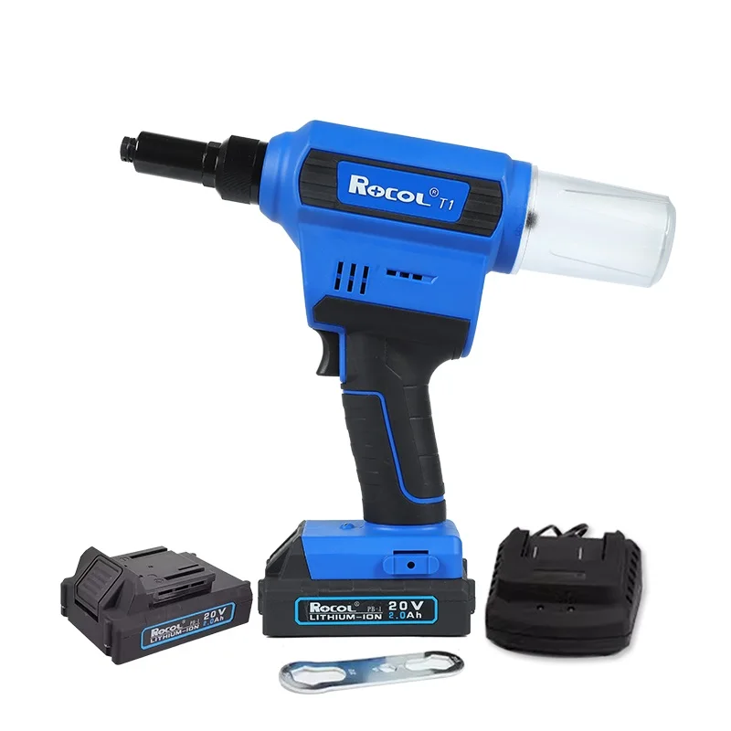 Cordless RL-T1 Rivet Gun Industrial Grade Lithium Battery Riveting Tool Efficient Electric Riveter with Nail Suction Bottle