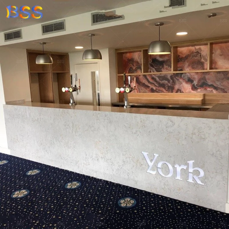 Restaurant Counter Bar Furniture Modern Design Artificial Stone Cafeteria Bar Counter