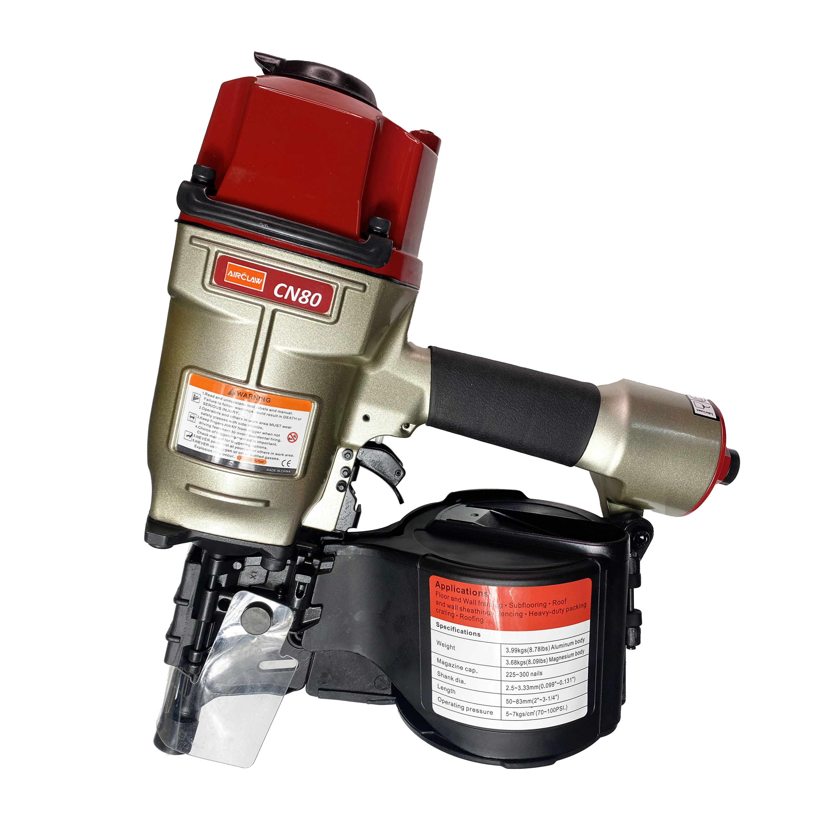 coil framing nailer AirClaw CN80 framing coil nail gun