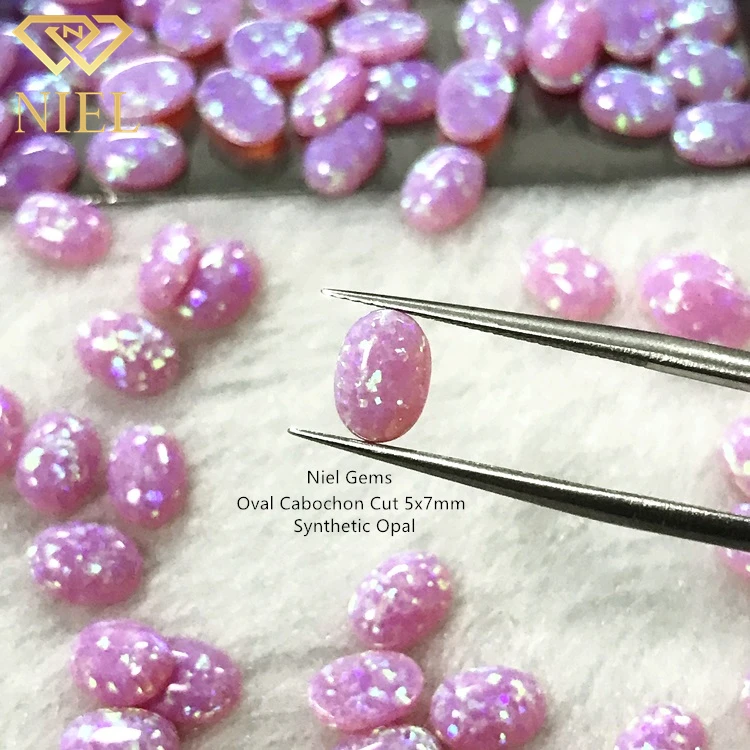 Colorful synthetic stones price rainbow niel gems cabochon fire opals for sale gems pink opal loose stone