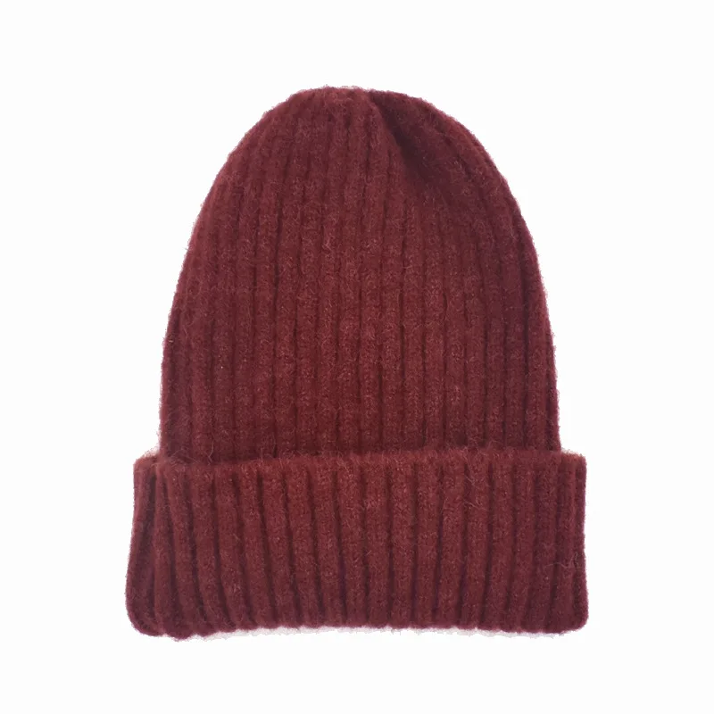 Wholesale Custom Knit Cuffed Acrylic Skull Caps Winter Warm Helmet Liner Slouchy Beanies Hat Cap