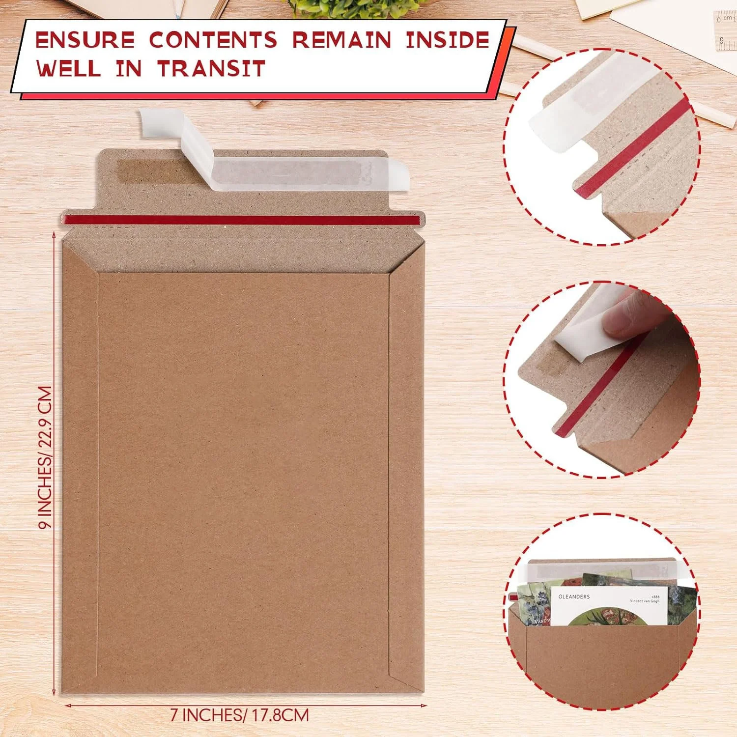 Cardboard C6 Envelope C5 Business Self Seal Mailer Shipping Paper Bag A4 Size Packaging Book Board Brown White/Kraft Envelopes