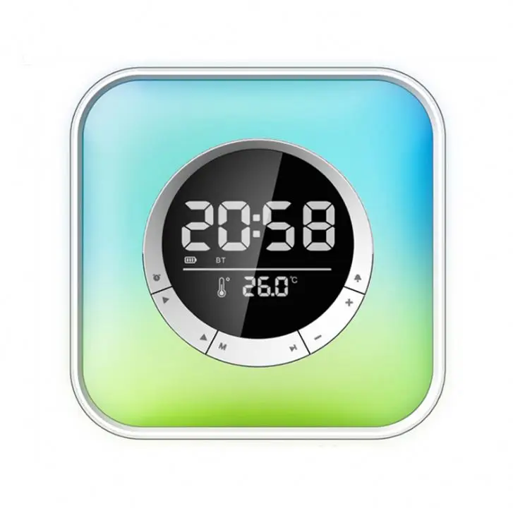 Mini BT Speaker Alarm Clock Wireless BT Sound Box With LED Display Digital Clock FM Radio Night Light Table Clock