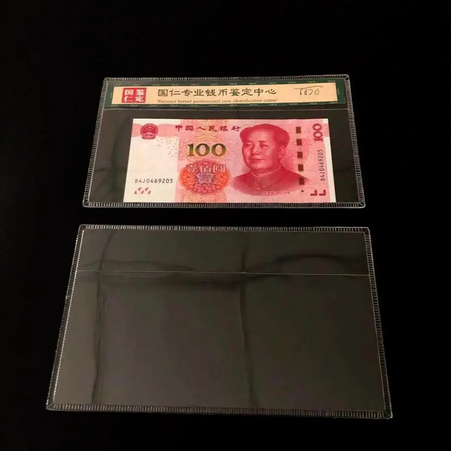 Vinyl PMG Bank note Rating Cover USD Banknote Currency Holder PET Double Pocket Unsealed