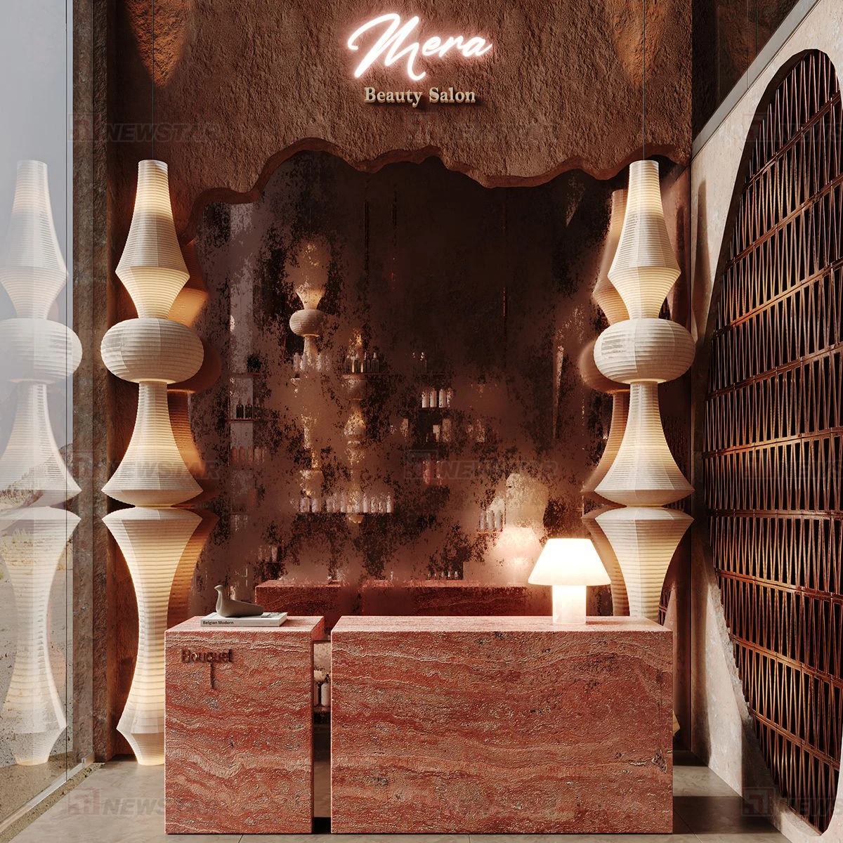 Newstar Marble Stone Company Reception Desk Hotel Beauty Salon Service Reception Desk Commercial Premises Lobby Reception Desk