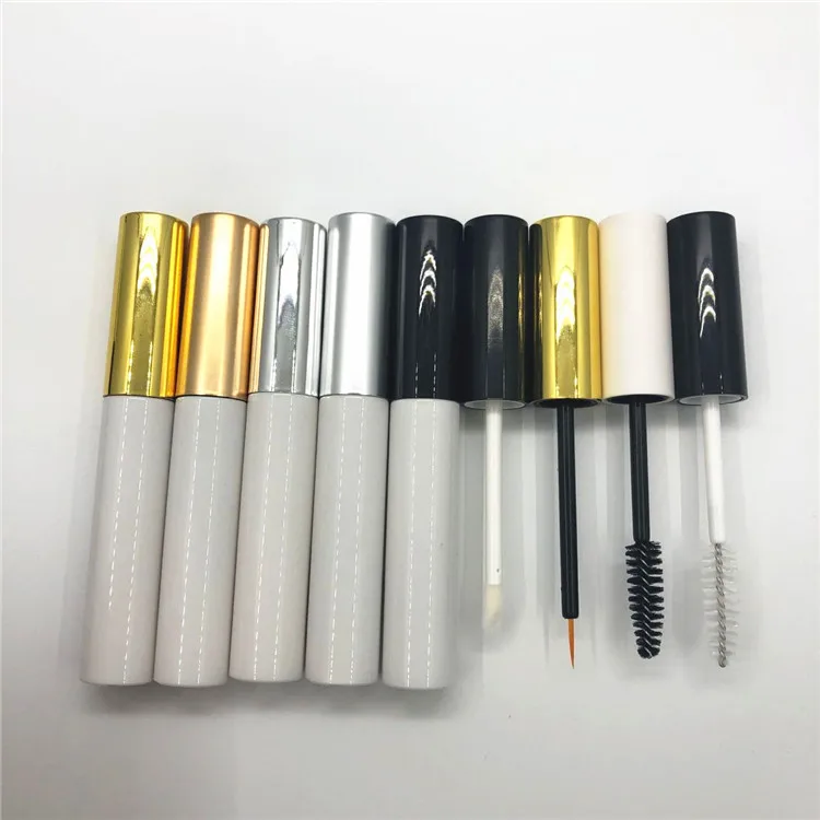 Eyeliner Tube Container Bottle with Brush Transparent White Black Containers for Eyeliner Eyelash Serum Makeup Gel Packaging