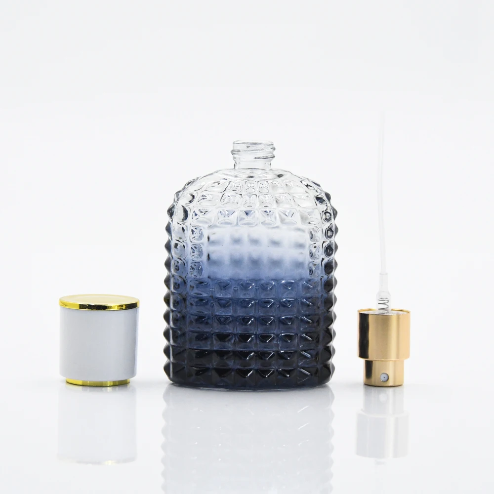 Luxury perfume bottle new vertical granulated glass 30ml 50ml sub packaging spray transparent glass empty bottle