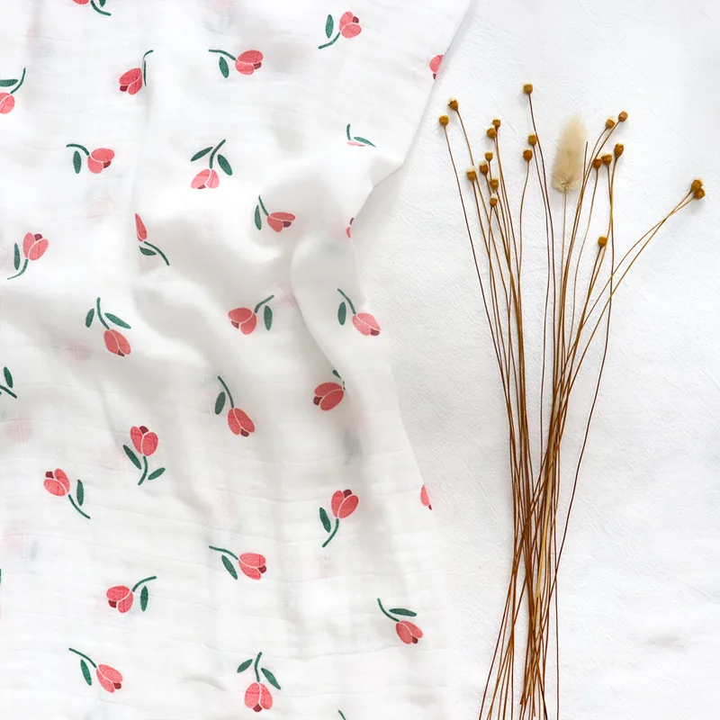 New Pattern Baby Swaddle Blanket Can Be Customized Baby 2-Layer Bamboo Cotton Blanket Baby Skin-Friendly Bamboo Cotton Blanket