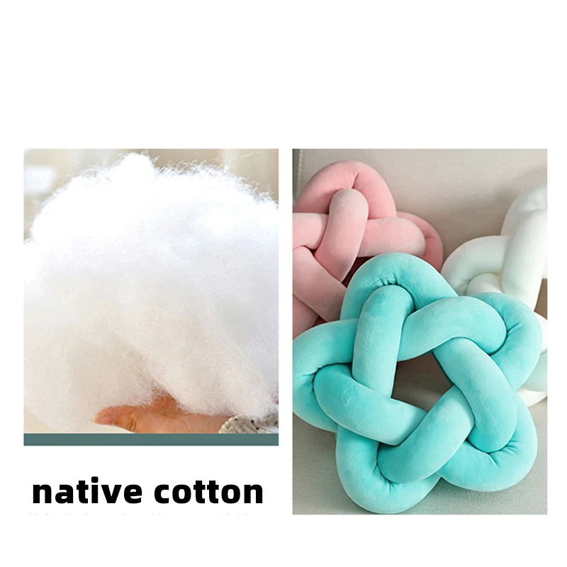 High Quality Decorative Flower Floor Shaped Round Throw Boucle Large Braid Knot Ball Pillow