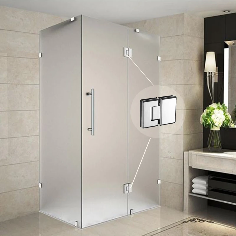 Modern frameless shower screen bathroom stainless steel chrome polished glass clip hinges for shower cabinets