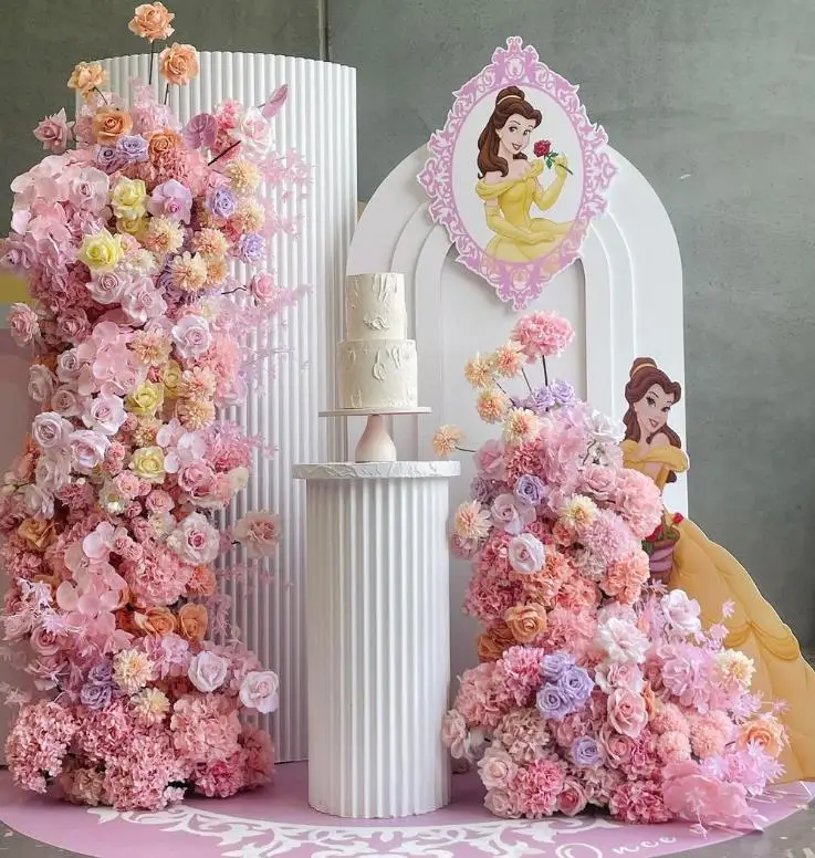 Customized Backdrop Flower Pvc Acrylic Wedding Backdrop Decoration Stand And Wedding Plinth