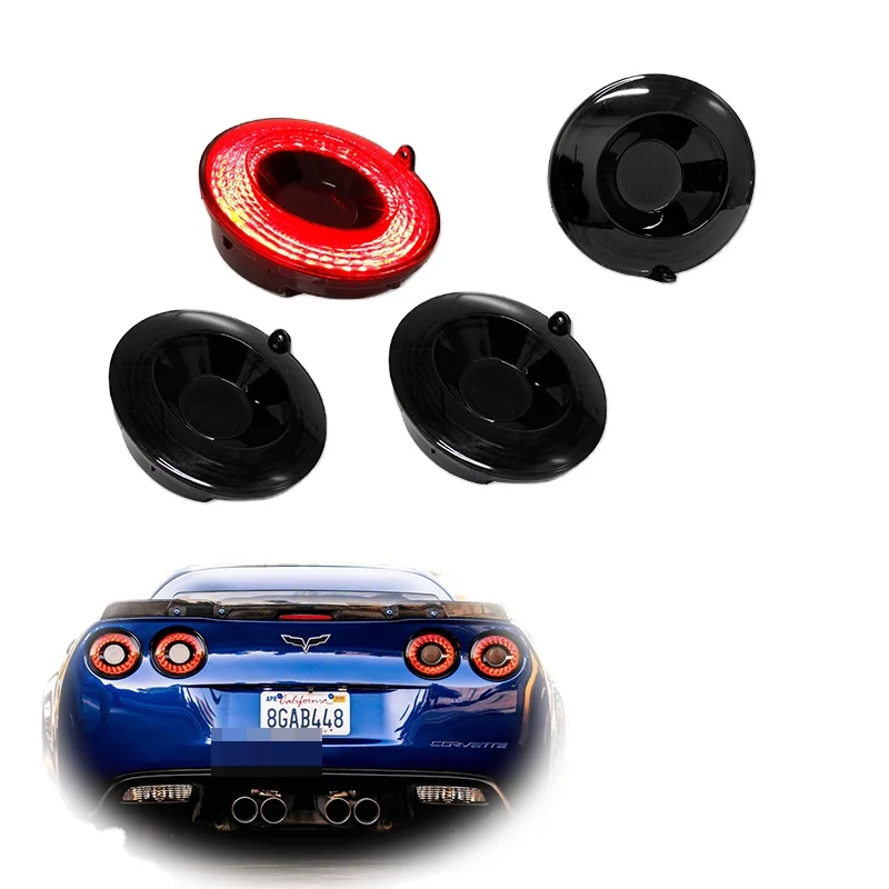 For 2005 2006 2007 2008 2009 2010 2011 2012 2013 Chevrolet Corvette C6 Coupe LED Brake Turn Signal Lamp Tail Lights Smoke lens