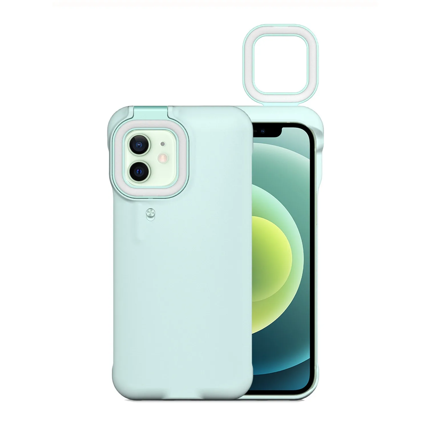 Customized Selfie phone case  LED Illuminated fill Light covers Wireless Rechargeable ring for Bright Selfie Light Up Case Cover