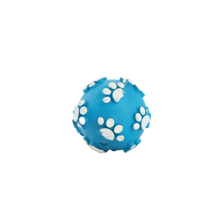 Wholesale Dog Squeaky Toys Dog Paw Pattern Interactive Pet Training Chuck Ball Dog Chew Toy
