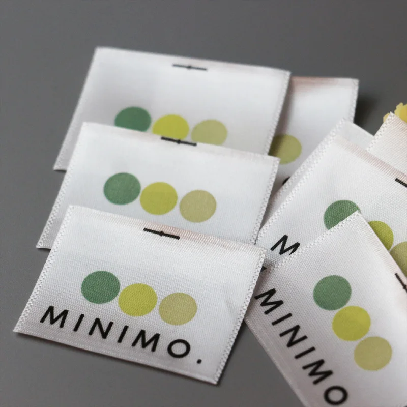 100% Organic Cotton High Density Jacquard Clothes Satin Woven Tag Clothing Woven Labels Custom Private Logo Garment Fabric Label