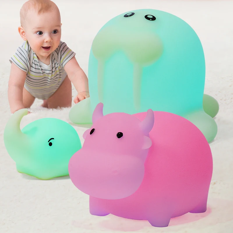  New product ideas 2021 home and kitchen mood light Led Sensor Bulk silicone Night Light natural latex baby bath