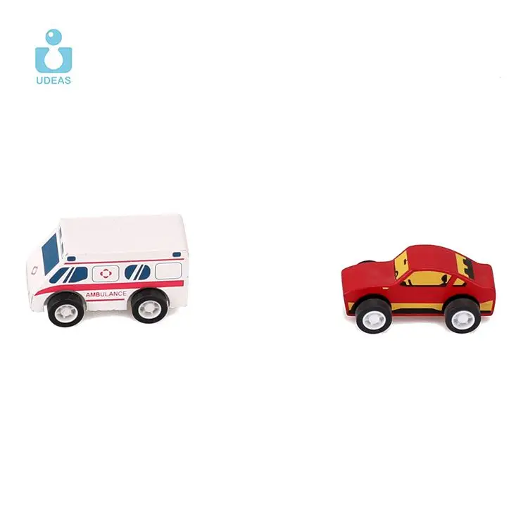 UDEAS Mini 7pcs Wooden Cars Model Toy Montessori Wooden Education Vehicle Toys Simulation Cars