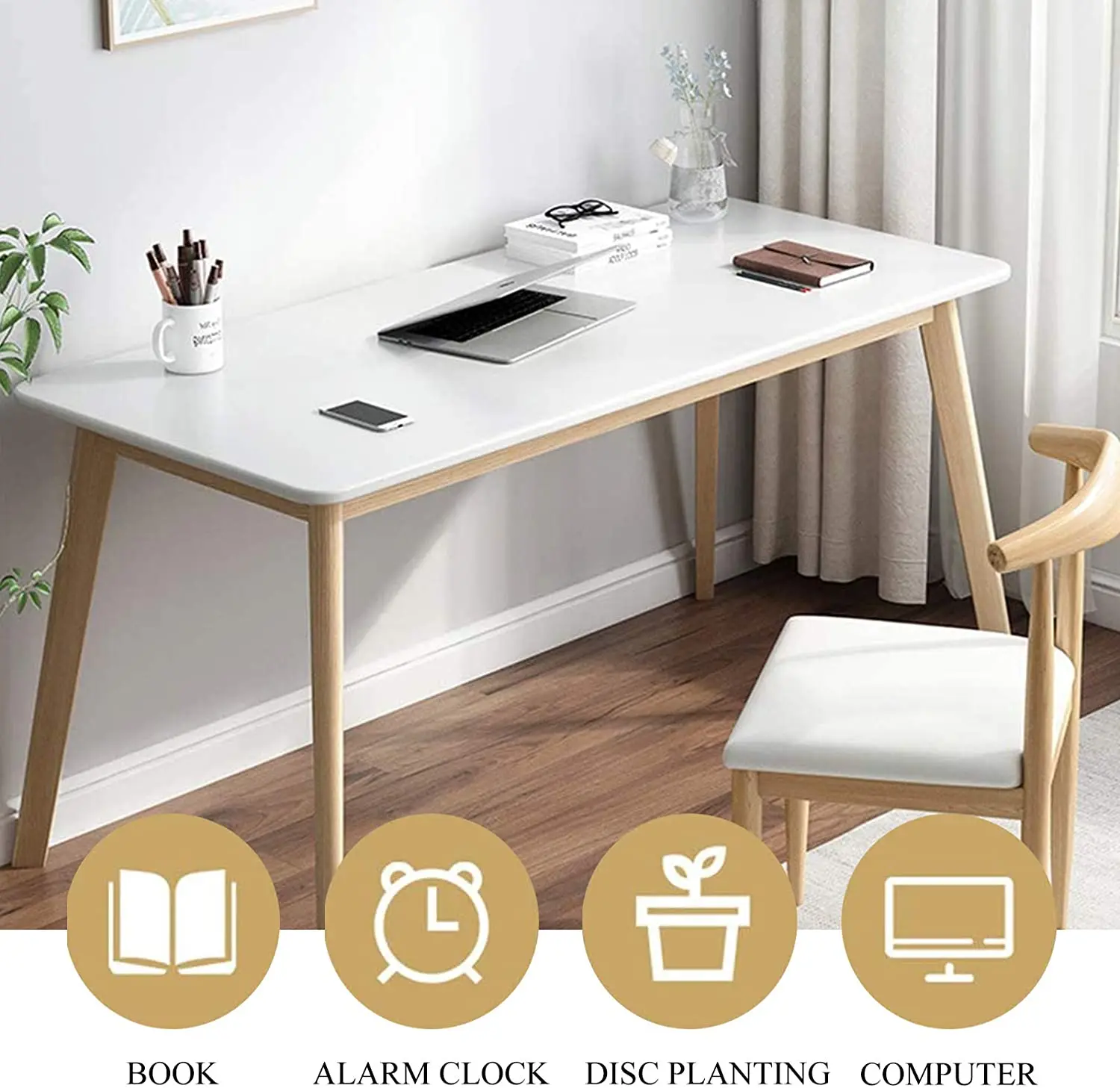 FREE SAMPLE  Computer Desk with Drawer Industrial Style Writing Desk Space Saving PC Laptop Gaming Desk Workstation