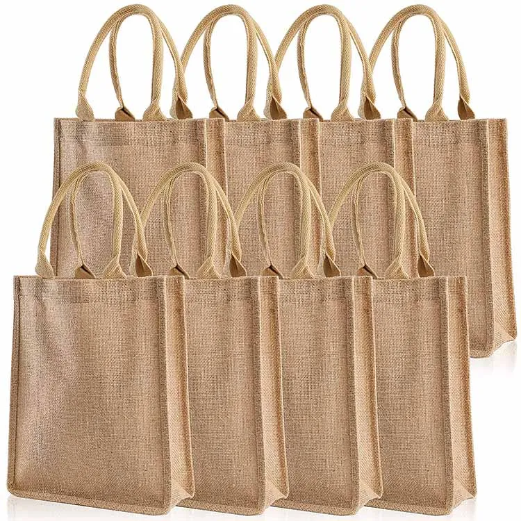 High quality customize logo wholesales cheap promotional fashion reusable premium natural organic jute bag eco friendly