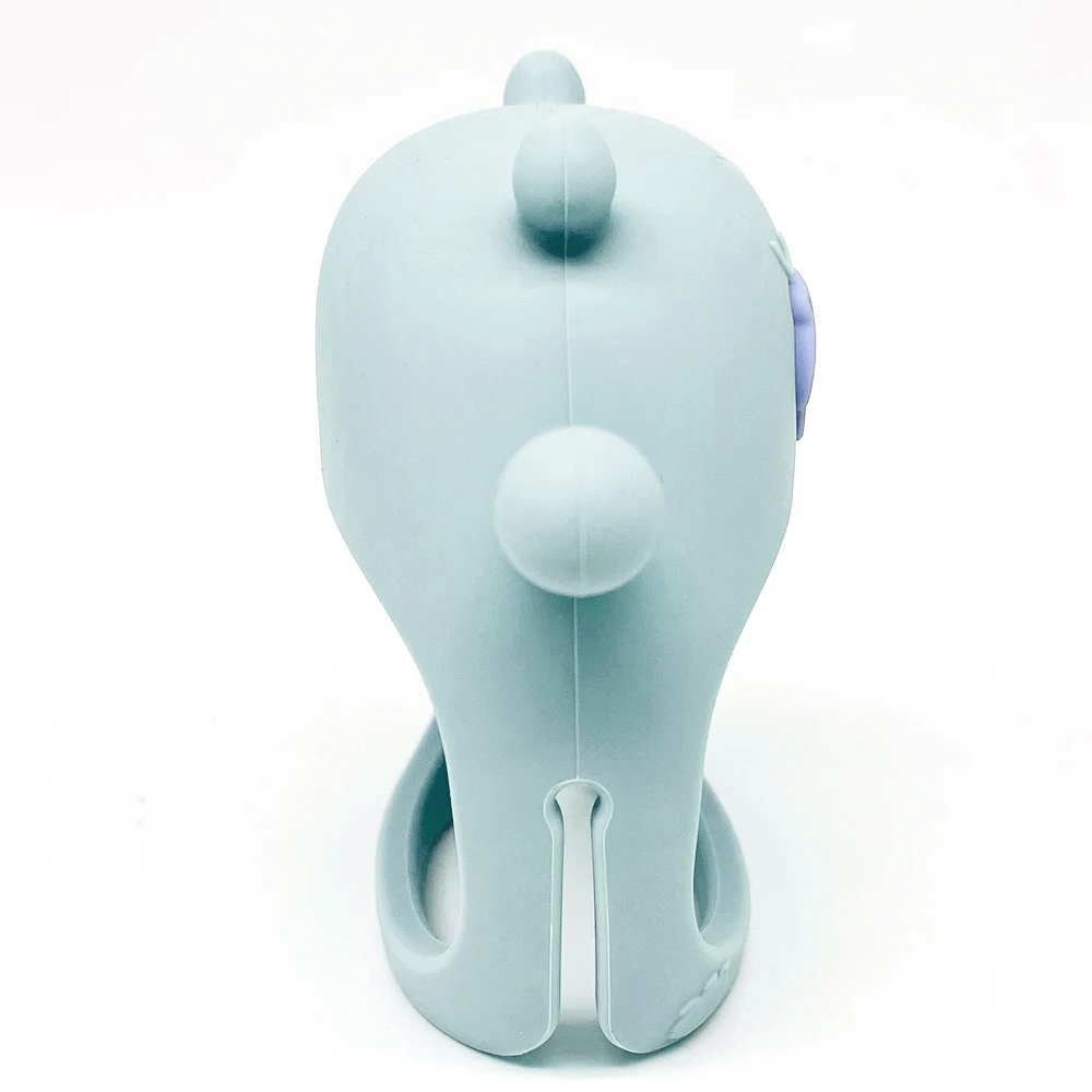 100% Food Grade Silicone Cartoon Animal Design Hippo Baby Hand Teether Soft Teething Mitt Toys