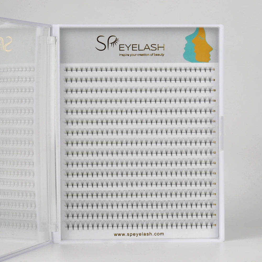 SP EYELASH Pointy Base Premade Volume Fans Medium Stem Sharp Thin Pre Made Russian Volume Fan Lash Extensions