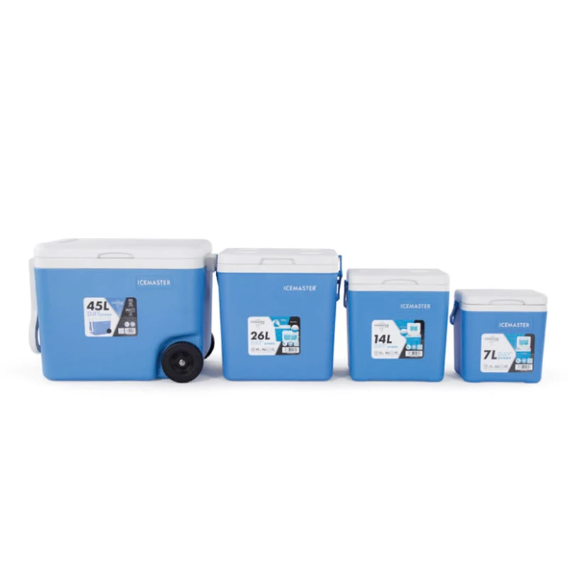 custom logo outdoor non-slip insulated beach cooler 7 26 45 14l food grade PP milk cooler box