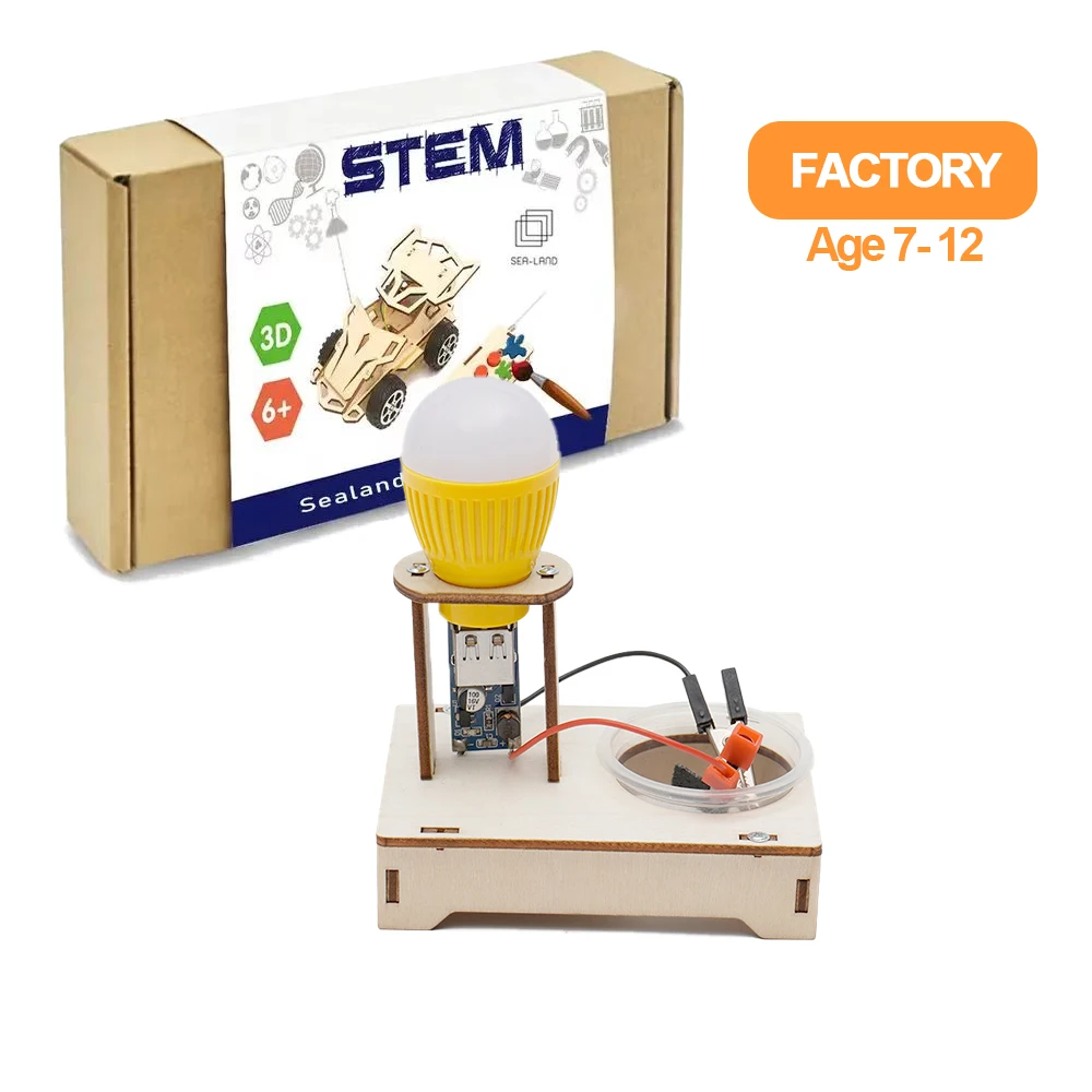 Custom development promotional drone learning ship model wooden project science experiment educational toys stem kit for kids