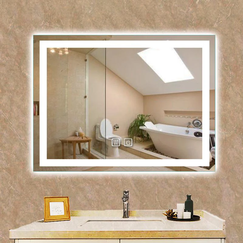 Luxury design touch switch backlit led bathroom mirrors for wall with light