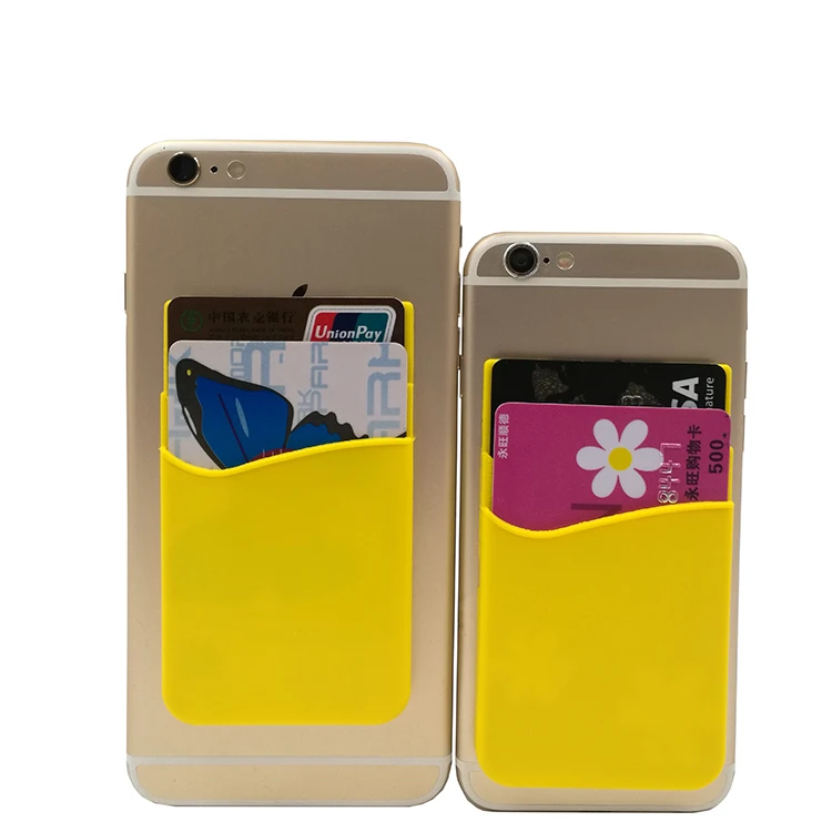 Custom Logo Printed Silicone Card Holder Smart Phone Wallet Personalized Silicone Cellphone Wallet for Business