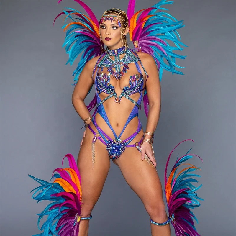 
wholesale sexy simple carnival costume for women wear feather backpack 