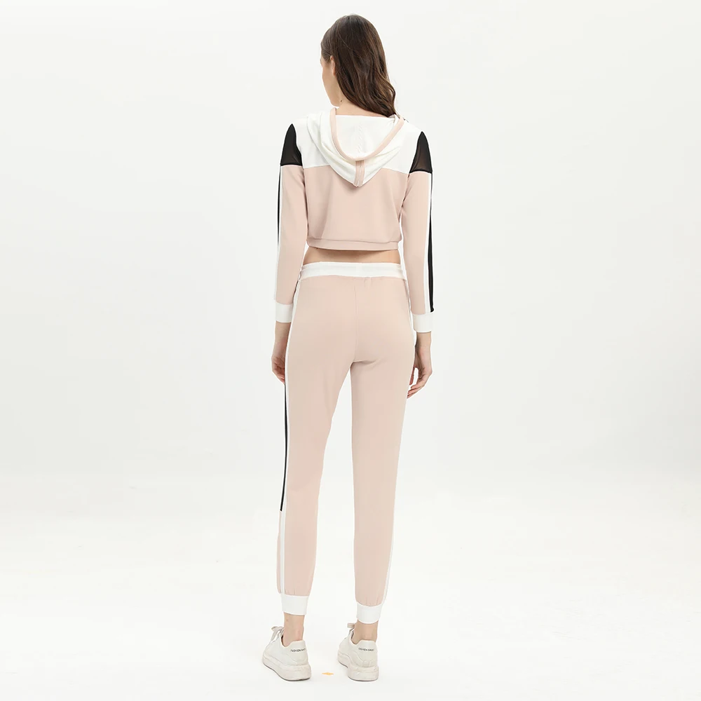 Fashion Women Sweatsuit 2 Piece Set Autumn Casual Slim Crop Tops Hoodies Long Pant Suit Long Sleeves Streetwear Tracksuit